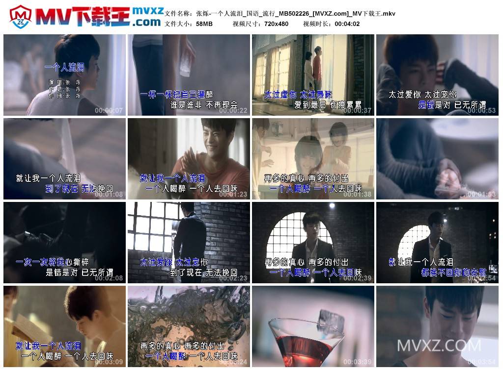 张烁-一个人流泪_国语_流行_MB502226